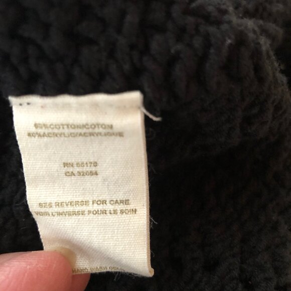 FREE PEOPLE ANTHROPOLOGIE OPEN STITCH OPEN-KNIT BLACK SWEATER SIZE M - Picture 7 of 7